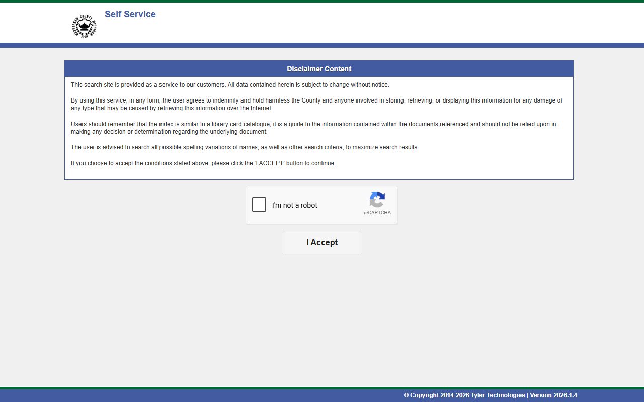 Washtenaw County clerk of the court online land record self-service search portal