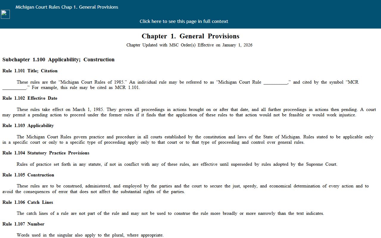 Michigan Court Rule 1.109 governing Washtenaw County court dockets and record redaction