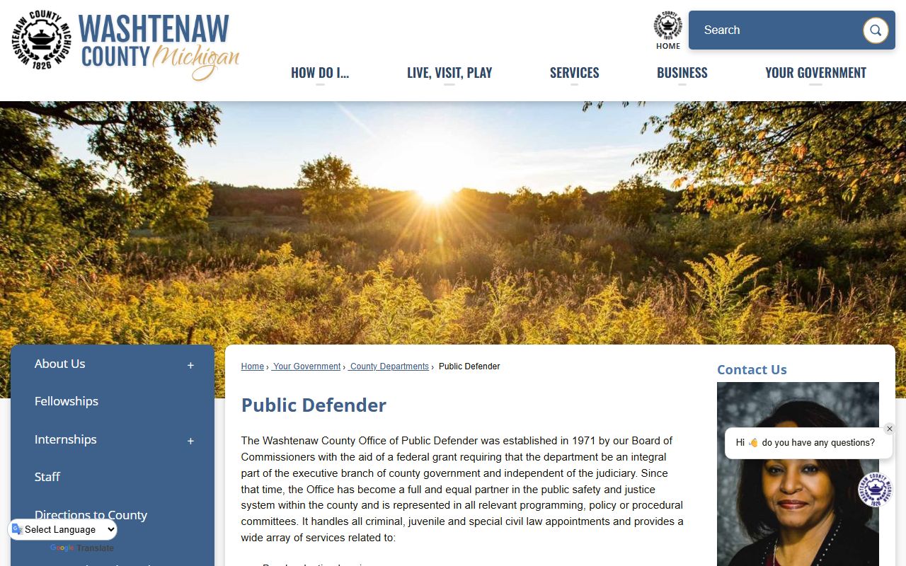 Washtenaw County criminal court records and the Public Defender office