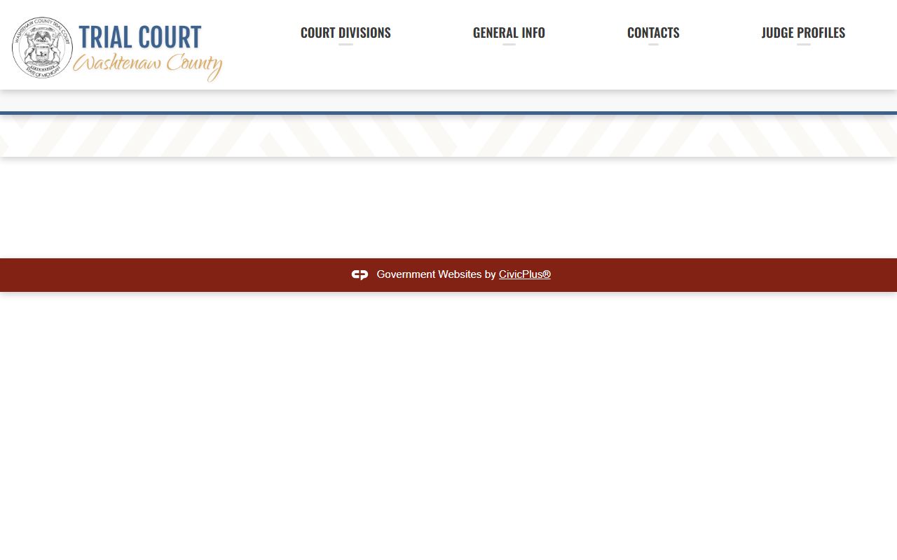 Washtenaw County Court records search on the Trial Court landing page